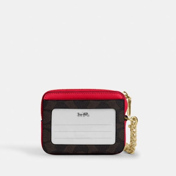 NWT Coach Zip Card Case In Signature Canvas - Picture 4 of 7